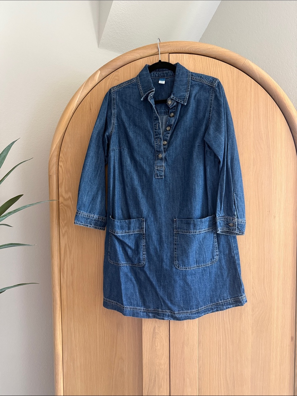 Old Navy Dark Blue Denim Shirt Dress